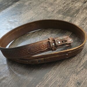 LEATHER Western Brown Men's Belt Sz 34